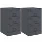 Preview: Nachttische 2 Stk. Anthrazit 34,5x39x62 cm Stahl
