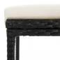 Preview: 7-tlg. Gartenbar-Set Schwarz Massivholz Akazie und Poly Rattan