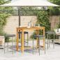 Preview: 5-tlg. Gartenbar-Set Grau Massivholz Akazie und Poly Rattan