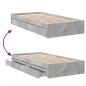 Preview: Bettgestell mit Schubladen Betongrau 90x190 cm Holzwerkstoff