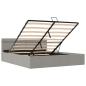 Preview: Bett mit Bettkasten Hydraulisch LED Hellgrau Stoff 160x200 cm 