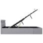 Preview: Bett mit Bettkasten Hydraulisch LED Hellgrau Stoff 160x200 cm 