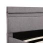 Preview: Bett mit Bettkasten Hydraulisch mit LED Taupe Stoff 140x200 cm 