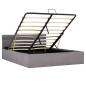 Preview: Bett mit Bettkasten Hydraulisch mit LED Taupe Stoff 140x200 cm 