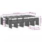 Preview: 11-tlg. Garten-Essgruppe mit Kissen Grau Poly Rattan