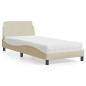 Preview: ARDEBO.de - Bett mit Matratze Creme 90x190 cm Stoff
