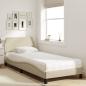 Preview: Bett mit Matratze Creme 90x190 cm Stoff