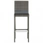 Preview: 5-tlg. Gartenbar-Set Grau Massivholz Akazie und Poly Rattan