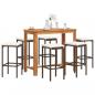 Preview: ARDEBO.de - 7-tlg. Gartenbar-Set Braun Massivholz Akazie und Poly Rattan