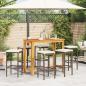 Preview: 7-tlg. Gartenbar-Set Braun Massivholz Akazie und Poly Rattan