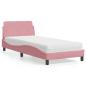 Preview: ARDEBO.de - Bett mit Matratze Rosa 90x190 cm Samt