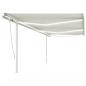 Preview: ARDEBO.de - Markise Manuell Einziehbar mit LED 6x3,5 m Creme