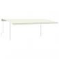 Preview: Markise Manuell Einziehbar mit LED 6x3,5 m Creme