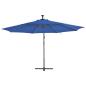 Preview: Ampelschirm mit LED-Leuchten Azurblau 350 cm