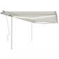 Preview: ARDEBO.de - Markise Manuell Einziehbar mit LED 4,5x3,5 m Creme