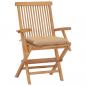 Preview: Gartenstühle mit Beige Kissen 4 Stk. Massivholz Teak