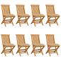 Preview: ARDEBO.de - Gartenstühle mit Beigen Kissen 8 Stk. Massivholz Teak