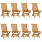 Preview: Gartenstühle mit Beigen Kissen 8 Stk. Massivholz Teak
