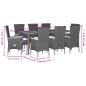 Preview: 9-tlg. Garten-Essgruppe mit Kissen Schwarz Poly Rattan