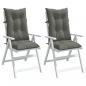 Preview: ARDEBO.de - Hochlehner-Auflagen 2 Stk. Melange Dunkelgrau 120x50x7cm Stoff
