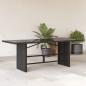 Preview: ARDEBO.de - Gartentisch mit Glasplatte Schwarz 190x80x75 cm Poly Rattan