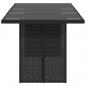Preview: Gartentisch mit Glasplatte Schwarz 190x80x75 cm Poly Rattan