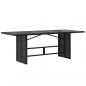 Preview: Gartentisch mit Glasplatte Schwarz 190x80x75 cm Poly Rattan