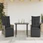 Preview: Gartensessel mit Kissen 2 Stk. Verstellbar Grau Poly Rattan