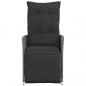 Preview: Gartensessel mit Kissen 2 Stk. Verstellbar Grau Poly Rattan