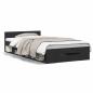 Preview: ARDEBO.de - Bettgestell mit Schublade Schwarz 100x200 cm Holzwerkstoff