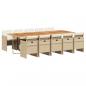 Preview: 11-tlg. Garten-Essgruppe mit Kissen Beige Poly Rattan