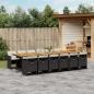 Preview: ARDEBO.de - 13-tlg. Garten-Essgruppe mit Kissen Schwarz Poly Rattan