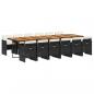 Preview: 13-tlg. Garten-Essgruppe mit Kissen Schwarz Poly Rattan