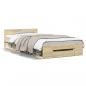 Preview: ARDEBO.de - Bettgestell mit Schublade Sonoma-Eiche 90x190 cm Holzwerkstoff