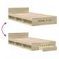 Preview: Bettgestell mit Schublade Sonoma-Eiche 90x190 cm Holzwerkstoff