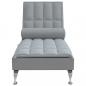 Preview: Massage-Chaiselongue mit Nackenrolle Hellgrau Stoff