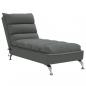 Preview: Massage-Chaiselongue mit Kissen Dunkelgrau Stoff