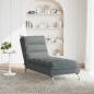 Preview: Massage-Chaiselongue mit Kissen Dunkelgrau Stoff