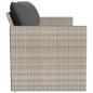 Preview: Gartensofa mit Kissen 3-Sitzer Hellgrau Poly Rattan