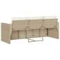 Preview: Gartensofa mit Kissen 3-Sitzer Beige Poly Rattan