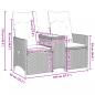 Preview: Gartensofa 2-Sitzer Verstellbar mit Tisch Braun Poly Rattan