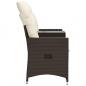 Preview: Gartensofa 2-Sitzer Verstellbar mit Tisch Braun Poly Rattan