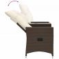 Preview: Gartensofa 2-Sitzer Verstellbar mit Tisch Braun Poly Rattan