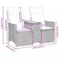 Preview: Gartensofa 2-Sitzer Verstellbar mit Tisch Beige Poly Rattan