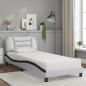 Preview: Bett mit Matratze Weiß und Schwarz 90x190 cm Kunstleder