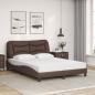 Preview: Bett mit Matratze Braun 140x190 cm Kunstleder