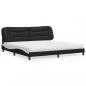 Preview: ARDEBO.de - Bett mit Matratze Schwarz und Weiß 200x200 cm Kunstleder
