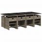 Preview: 13-tlg. Garten-Essgruppe mit Kissen Grau Poly Rattan
