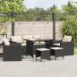 Preview: ARDEBO.de - 6-tlg. Garten-Sofagarnitur mit Kissen Schwarz Poly Rattan