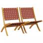 Preview: Gartenstühle 2 Stk. Klappbar Rot Massivholz Akazie & Stoff